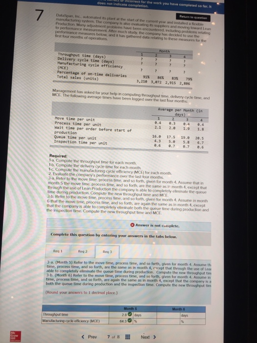 Solved 7 DataSpan, Inc, automated its plant at the start of | Chegg.com