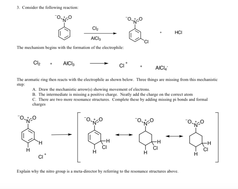 Solved 3. Consider the following reaction HCI AICl3 Cl The | Chegg.com