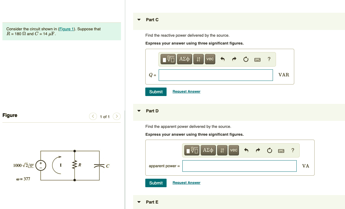 Solved Item 5 Part A Consider the circuit shown in (Figure | Chegg.com