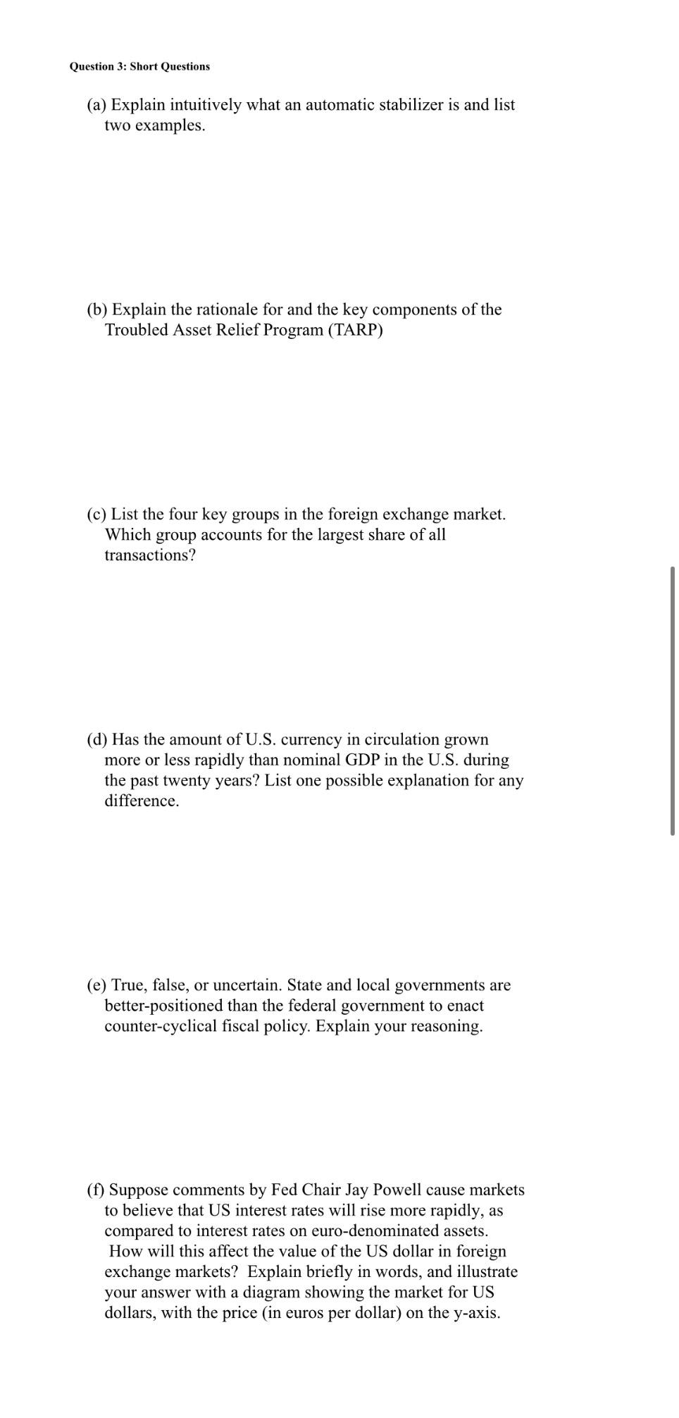 Solved (a) Explain intuitively what an automatic stabilizer