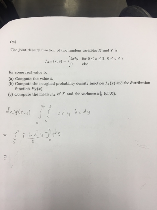 Solved Q4) The joint density function of two random | Chegg.com