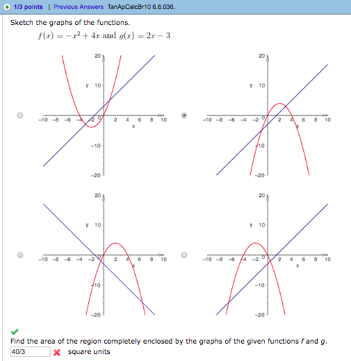 Solved + 1/3 points | Previous Answers TanApCalcBr10 6.6.036 | Chegg.com