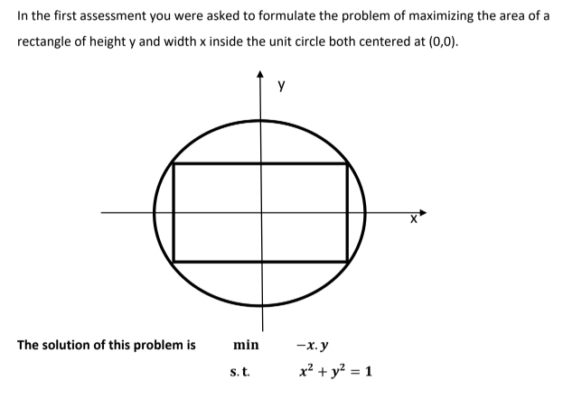 Solved In the first assessment you were asked to formulate | Chegg.com