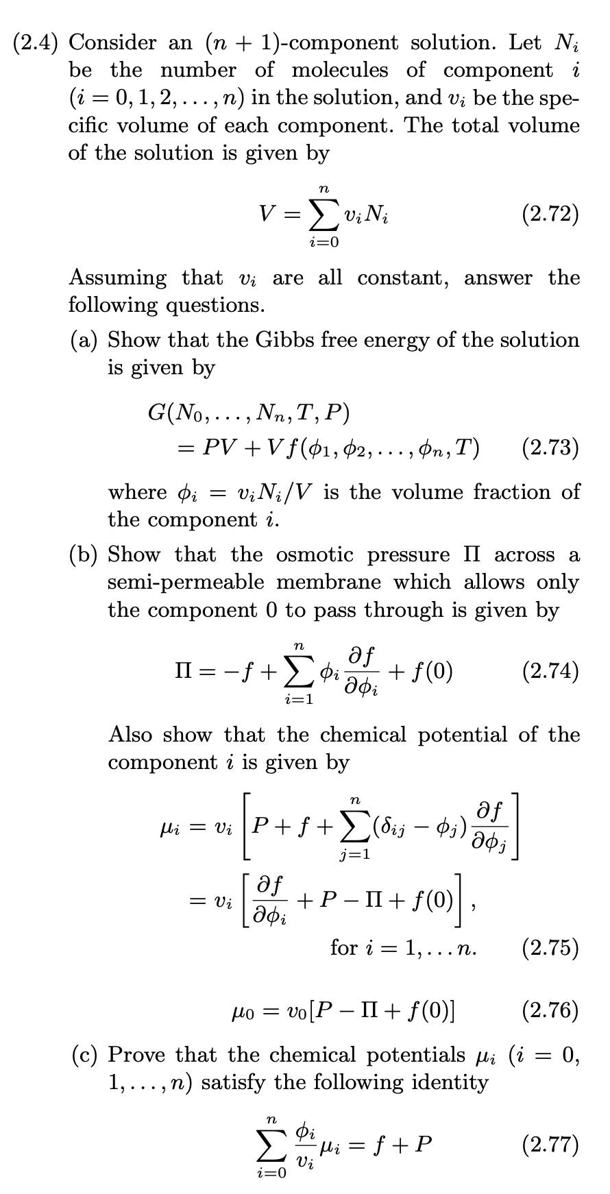 2 4 Consider An N 1 Component Solution Let Chegg Com