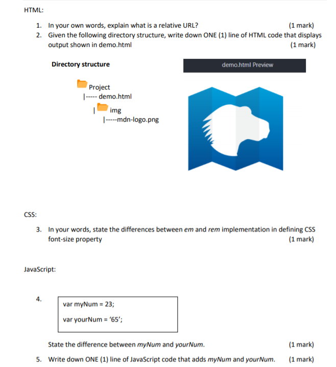 Solved HTML: 1. In your own words, explain what is a | Chegg.com
