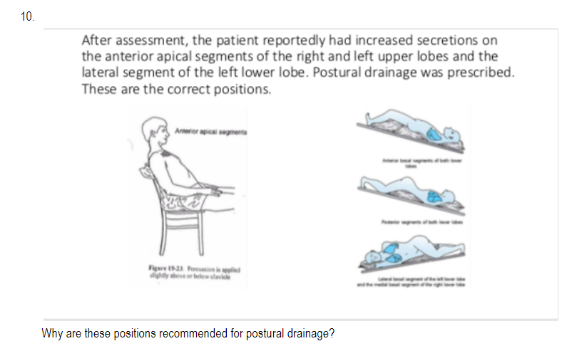 Solved 10. After assessment, the patient reportedly had | Chegg.com