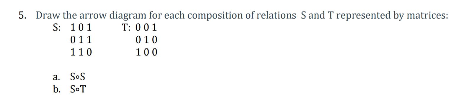 Solved 5. Draw the arrow diagram for each composition of | Chegg.com