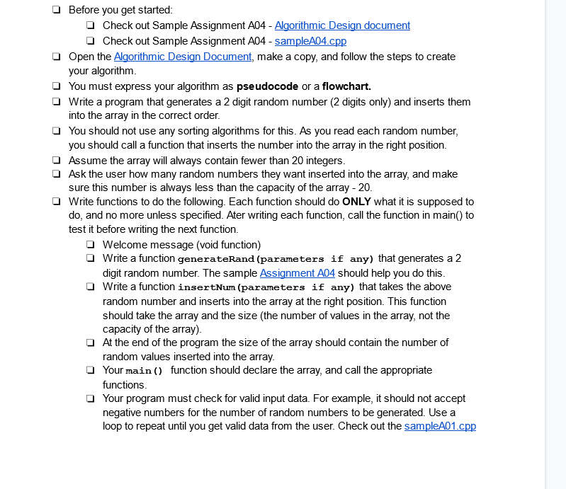 Solved Before you get started: Check out Sample Assignment | Chegg.com