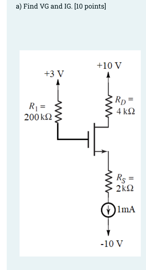 Solved The transistor in the circuit below has parameters Vt | Chegg.com