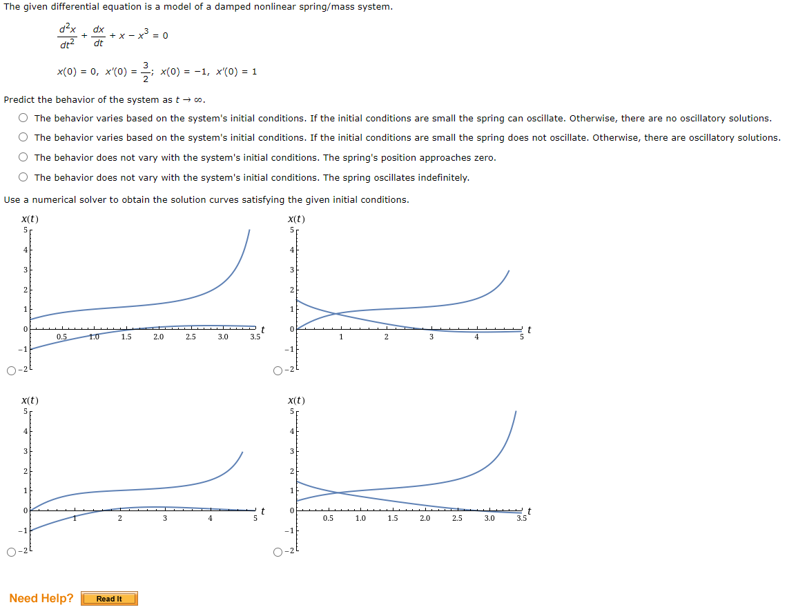 Solved The given differential equation is a model of a | Chegg.com