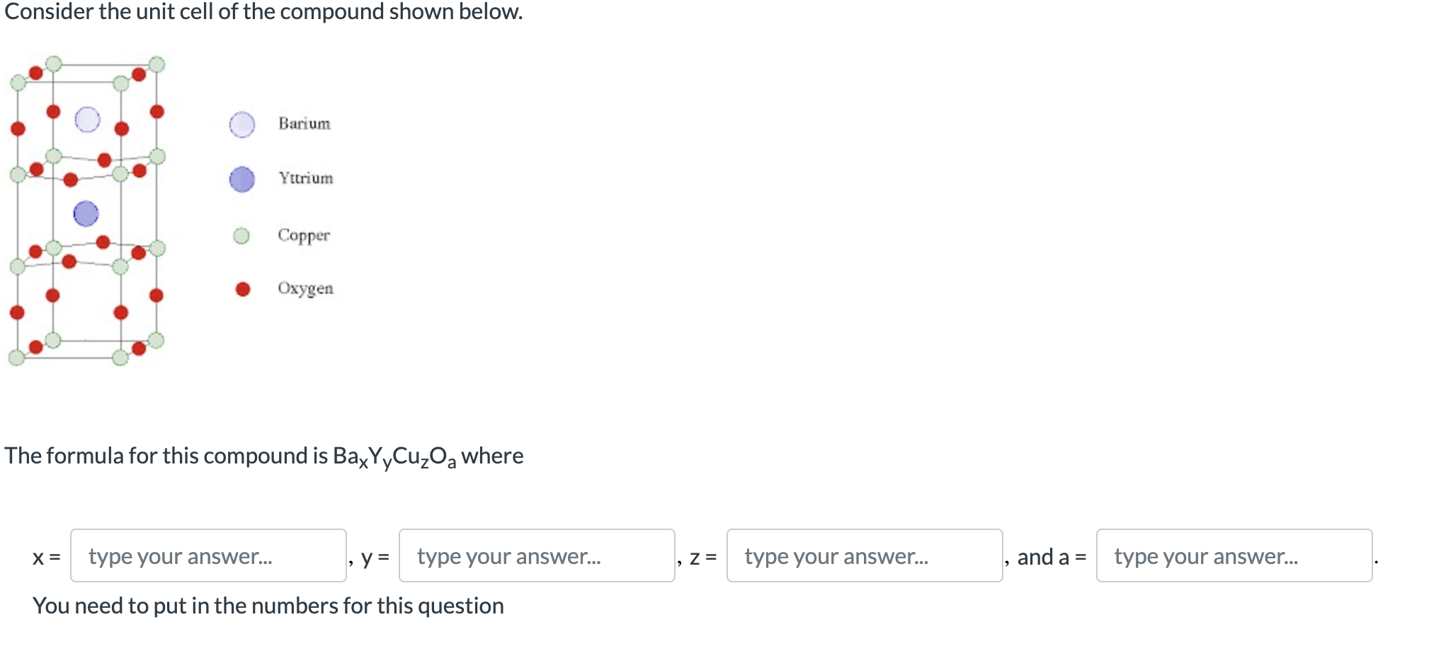 Solved Consider the unit cell of the compound shown below. | Chegg.com