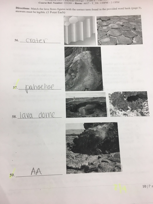 Solved Name: …-GEOL 1305-Physical Geology-Exam 11-Fall 2017 | Chegg.com