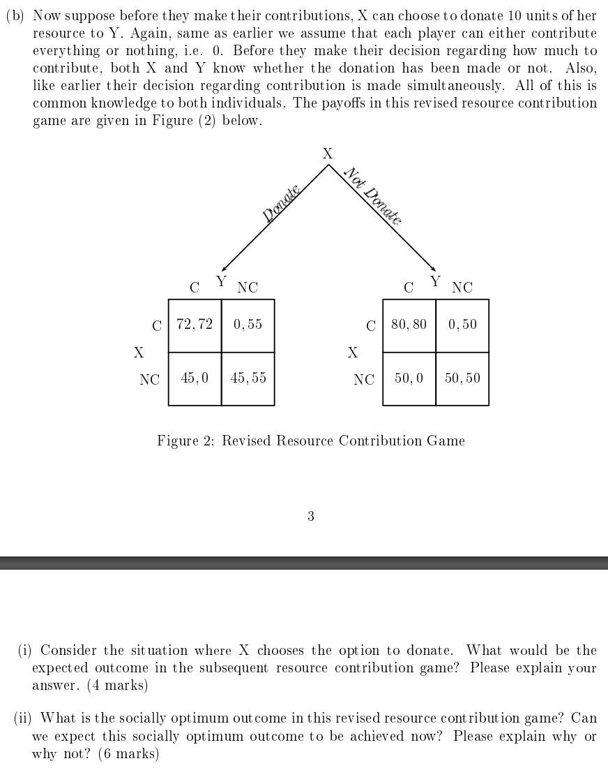 Solved (b) Now Suppose Before They Make Their Contributions, | Chegg.com