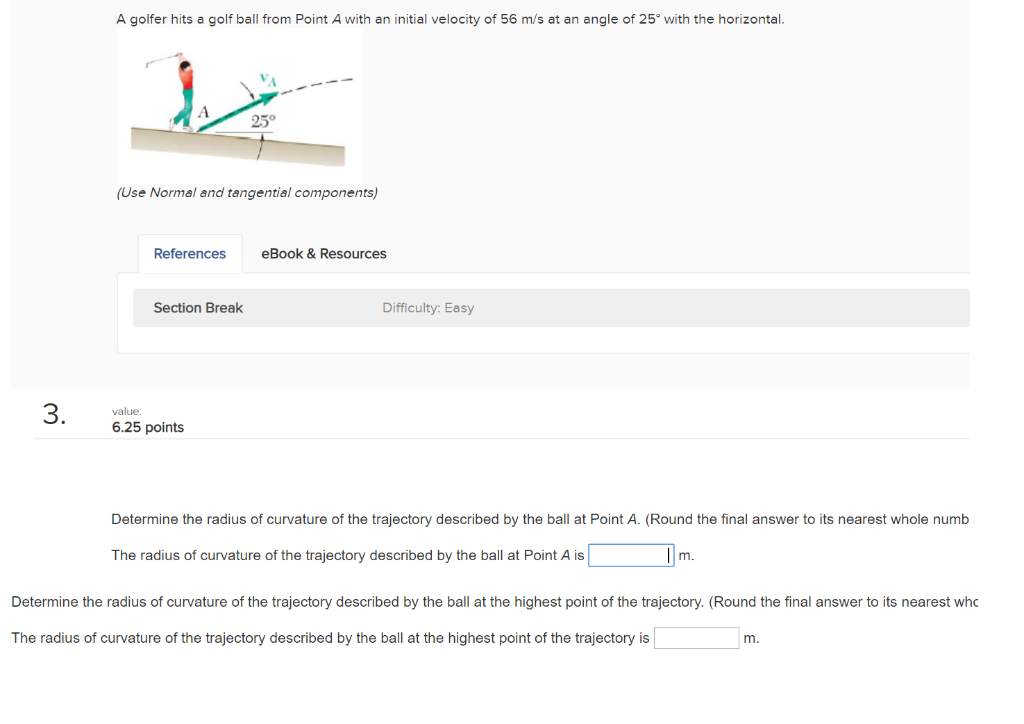 solved-a-golfer-hits-a-golf-ball-from-point-a-with-an-chegg