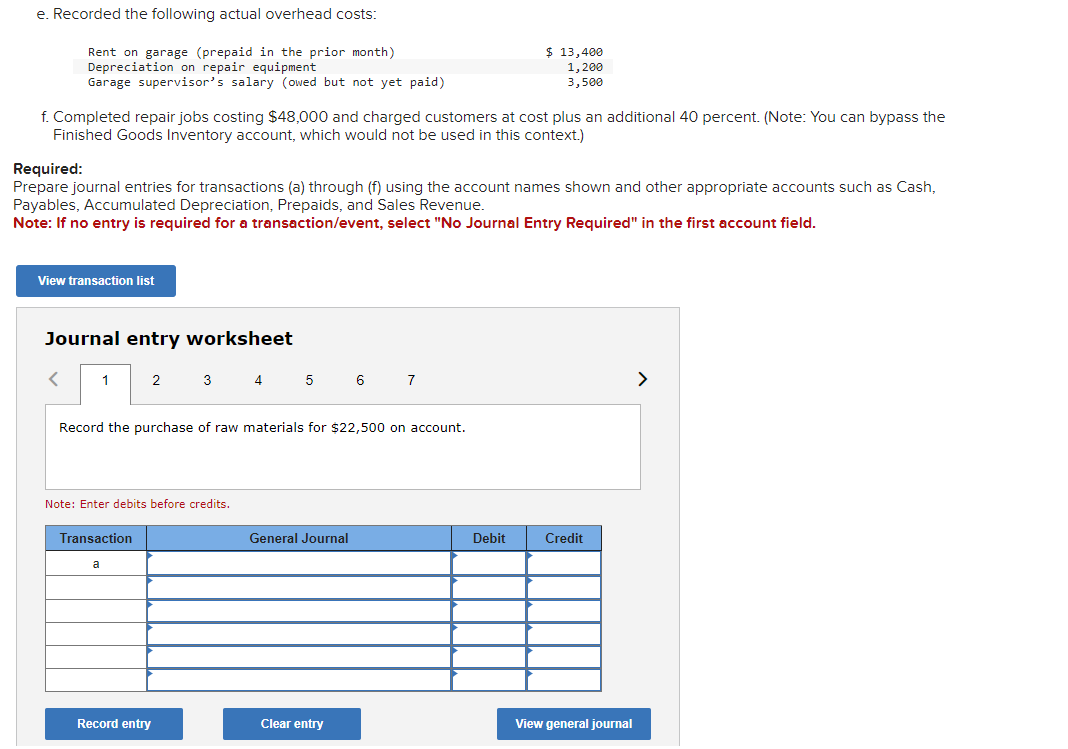 Solved Floyd's Auto Repair Shop uses a job order cost system