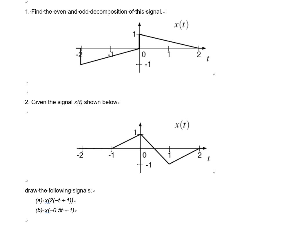Solved 1. Find the even and odd decomposition of this | Chegg.com