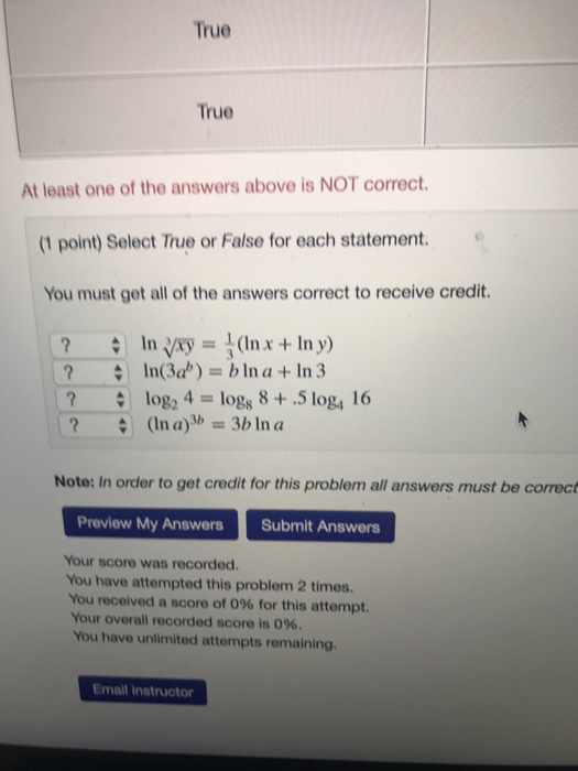 Solved Select True Or False For Each Statement. You Must | Chegg.com