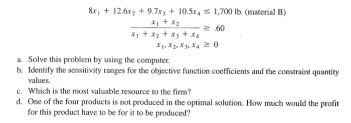 Solved 40. The following linear programming model | Chegg.com