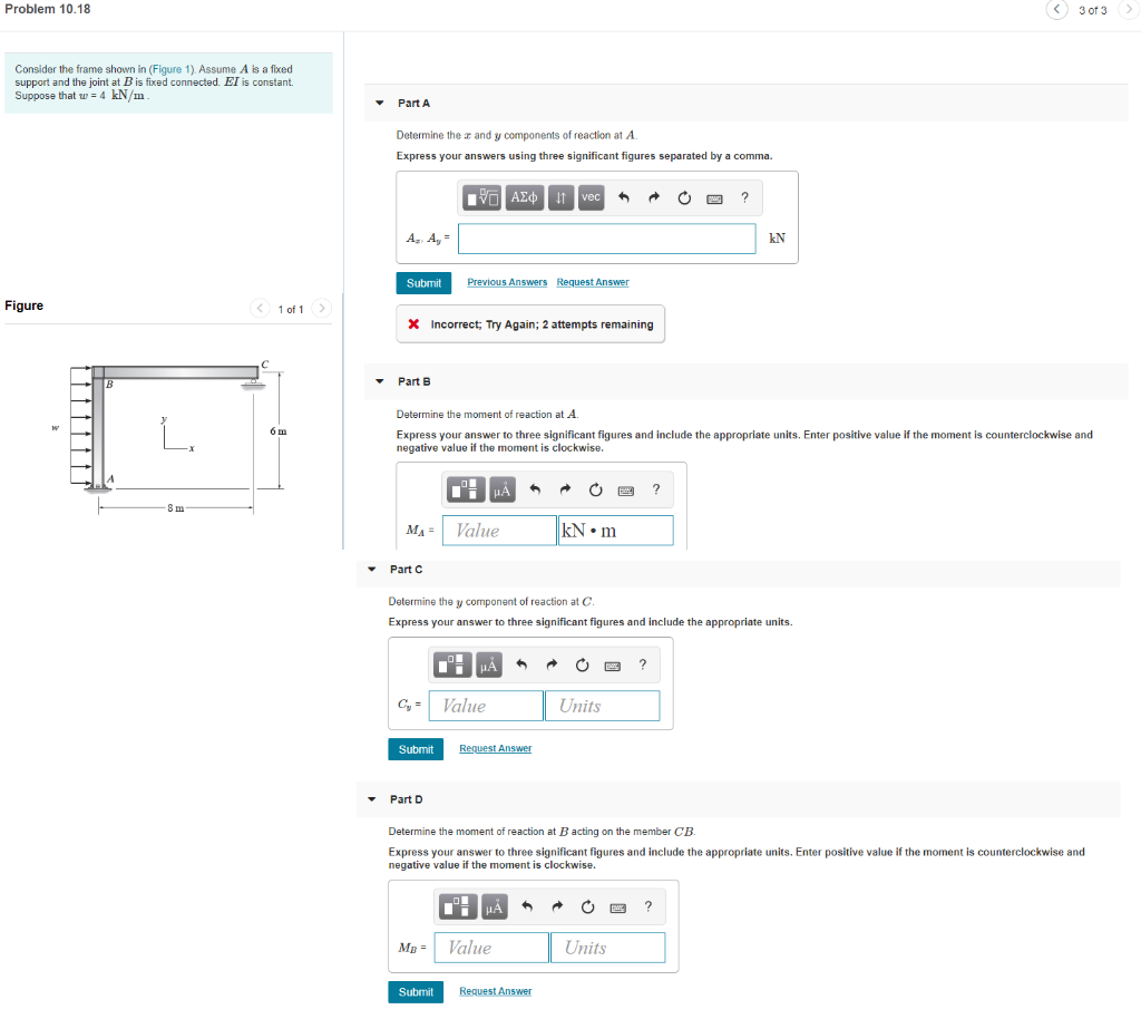 Solved Problem 10.18 3 of 3 > Consider the frame shown in | Chegg.com