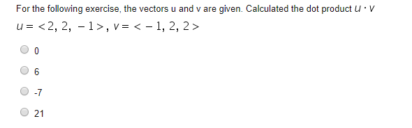 Solved For the following exercise, the vectors u and v are | Chegg.com