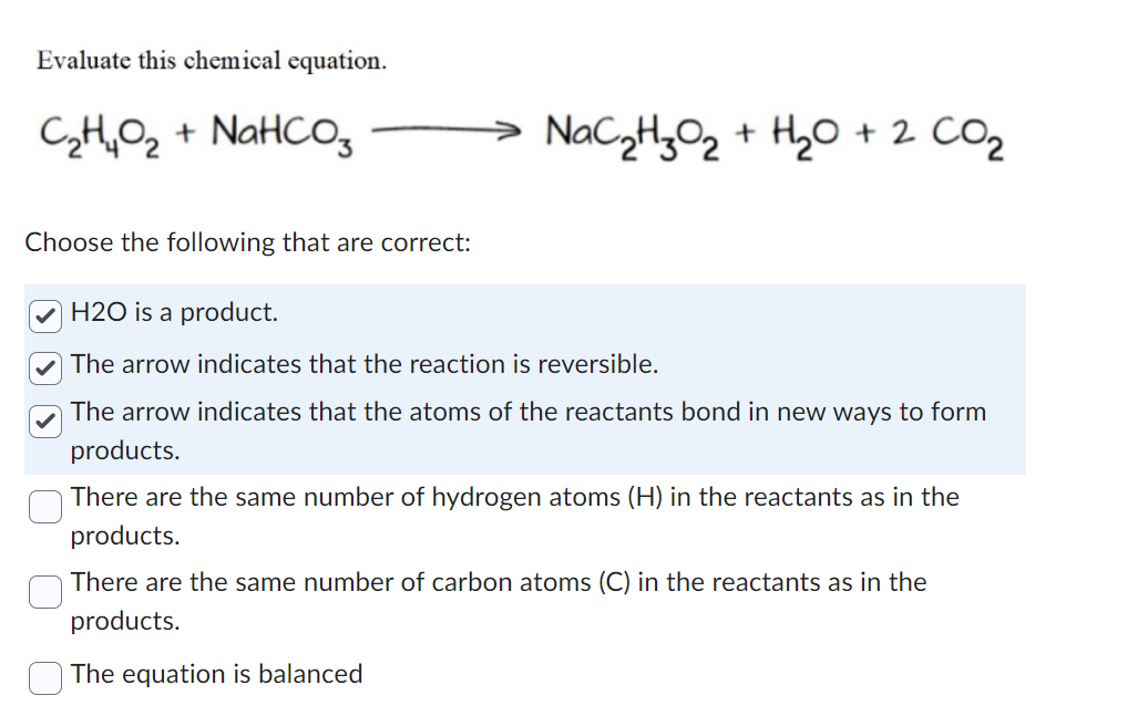 Solved Evaluate this chemical equation. Chegg