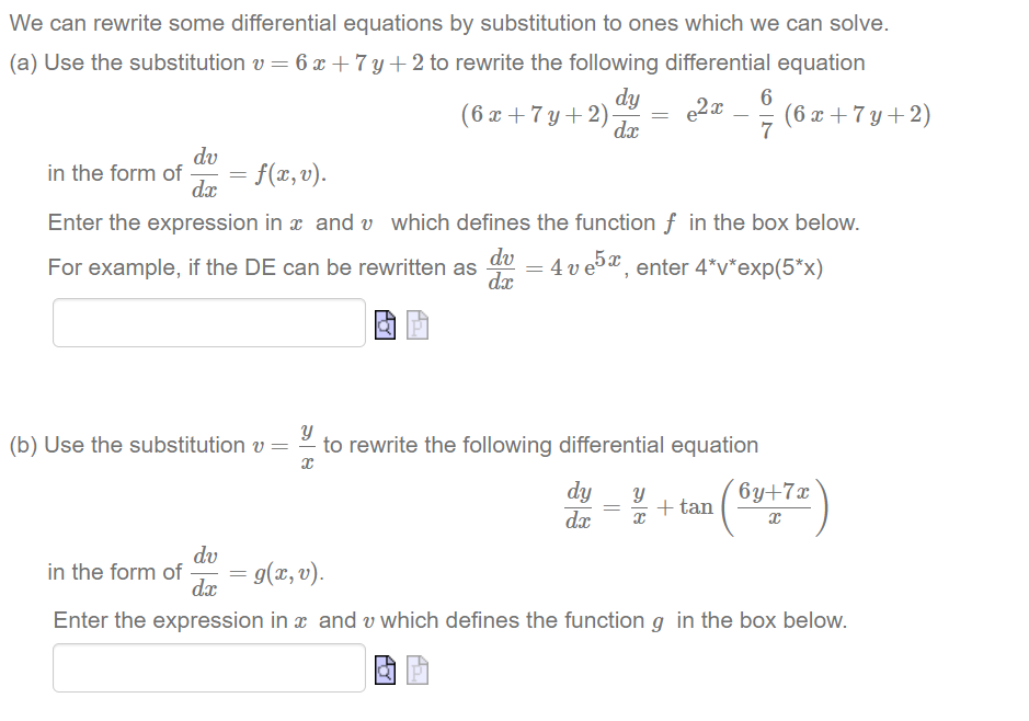 Solved Ne Can Rewrite Some Differential Equations By | Chegg.com