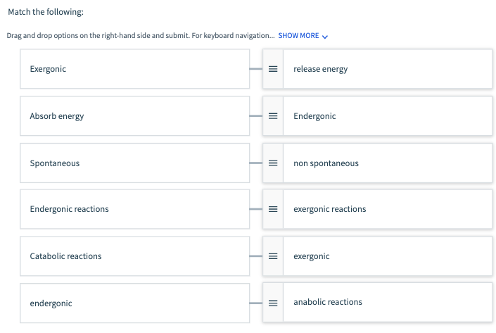 Solved Drag And Match 1 Match The Following Changes In Chegg Com