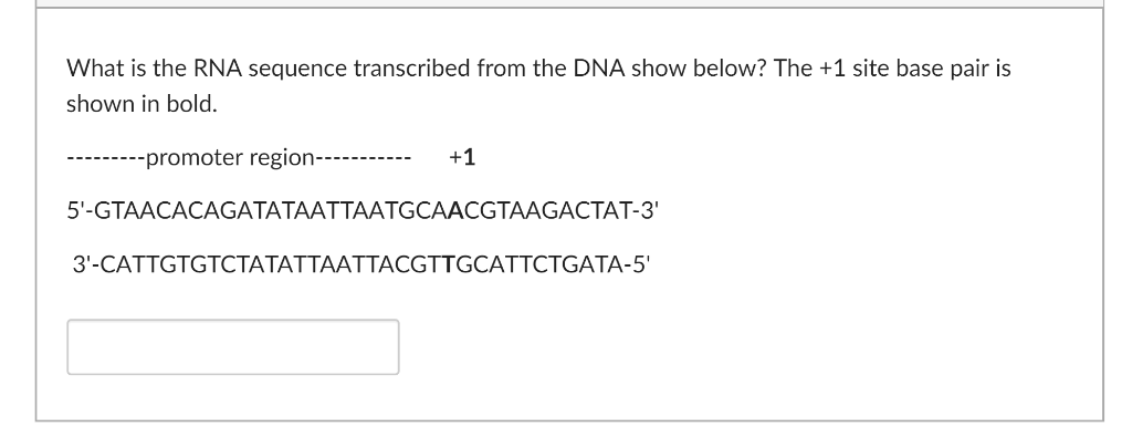 What Is The Rna Sequence Transcribed From The Dna