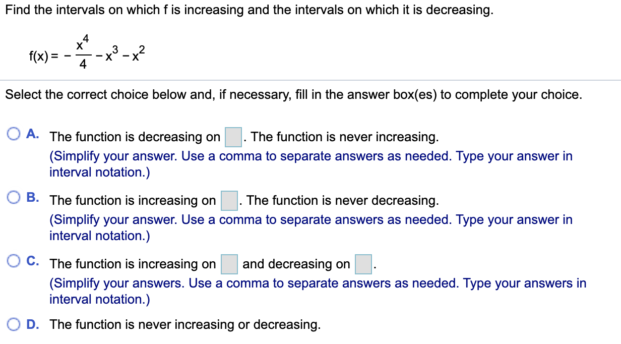 Solved Find the intervals on which f is increasing and the | Chegg.com