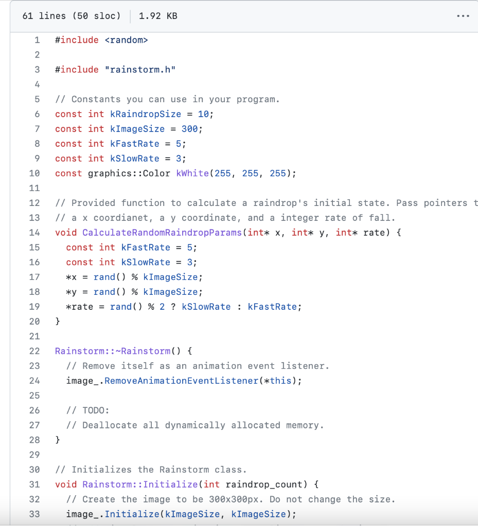 Solved You will create a Raindrop class representing an | Chegg.com