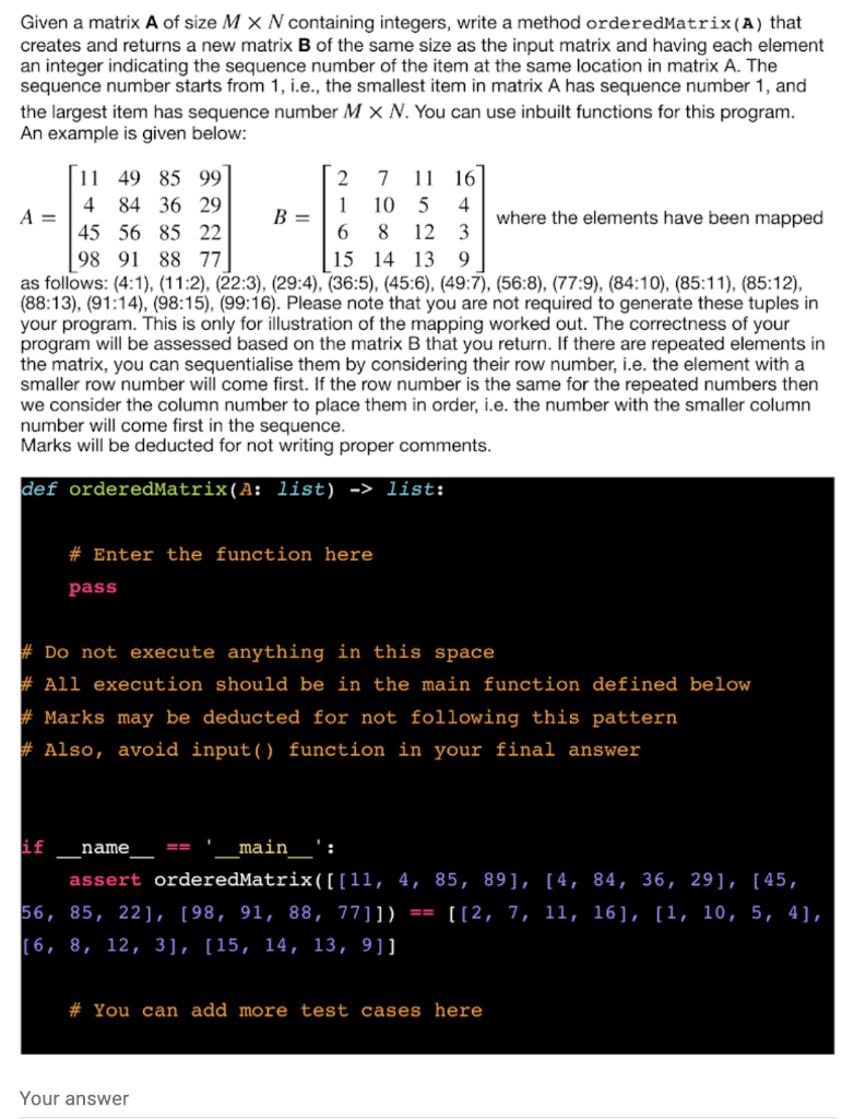 Solved TO BE SOLVED BY PYTHON AND SHOULD FOLLOW GIVEN | Chegg.com