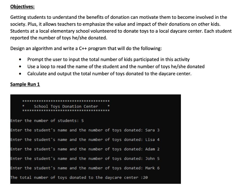 Solved Objectives: Getting students to understand the | Chegg.com