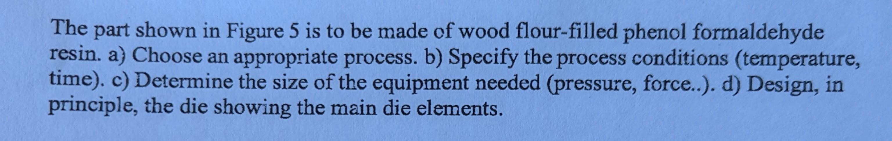 Solved The part shown in Figure 5 is to be made of wood | Chegg.com