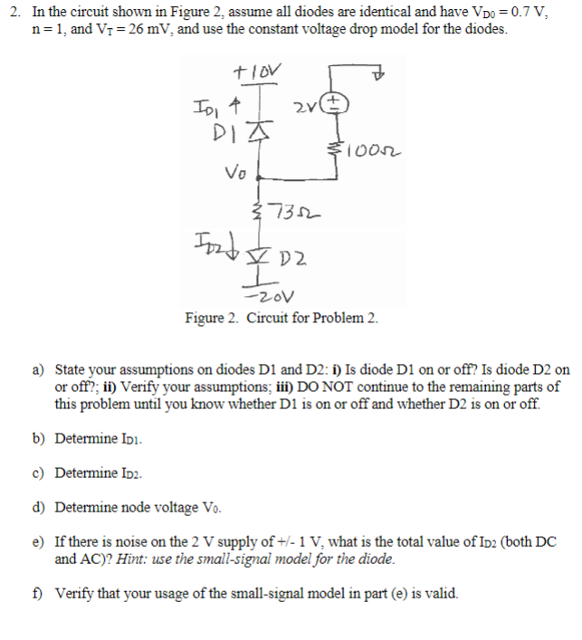 In the circuit shown in Figure 2, ﻿assume all diodes