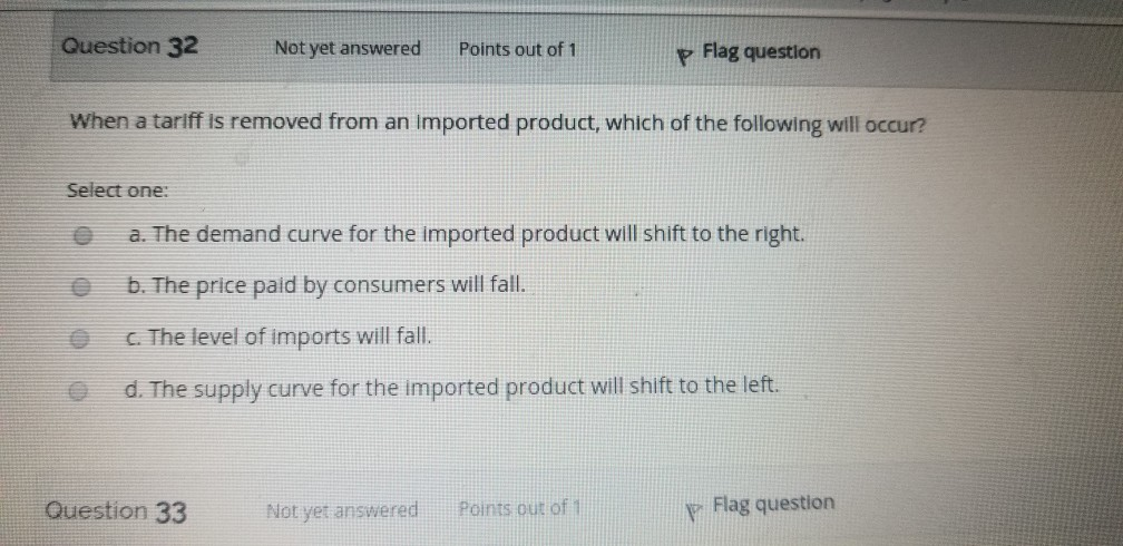 Solved Question 32 Not yet answered Points out of 1 v Flag | Chegg.com