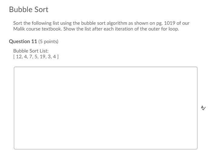 Solved Bubble Sort Sort The Following List Using The Bubble | Chegg.com