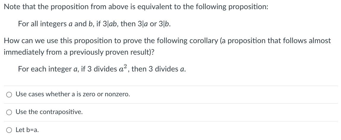 Solved Note That The Proposition From Above Is Equivalent To | Chegg.com