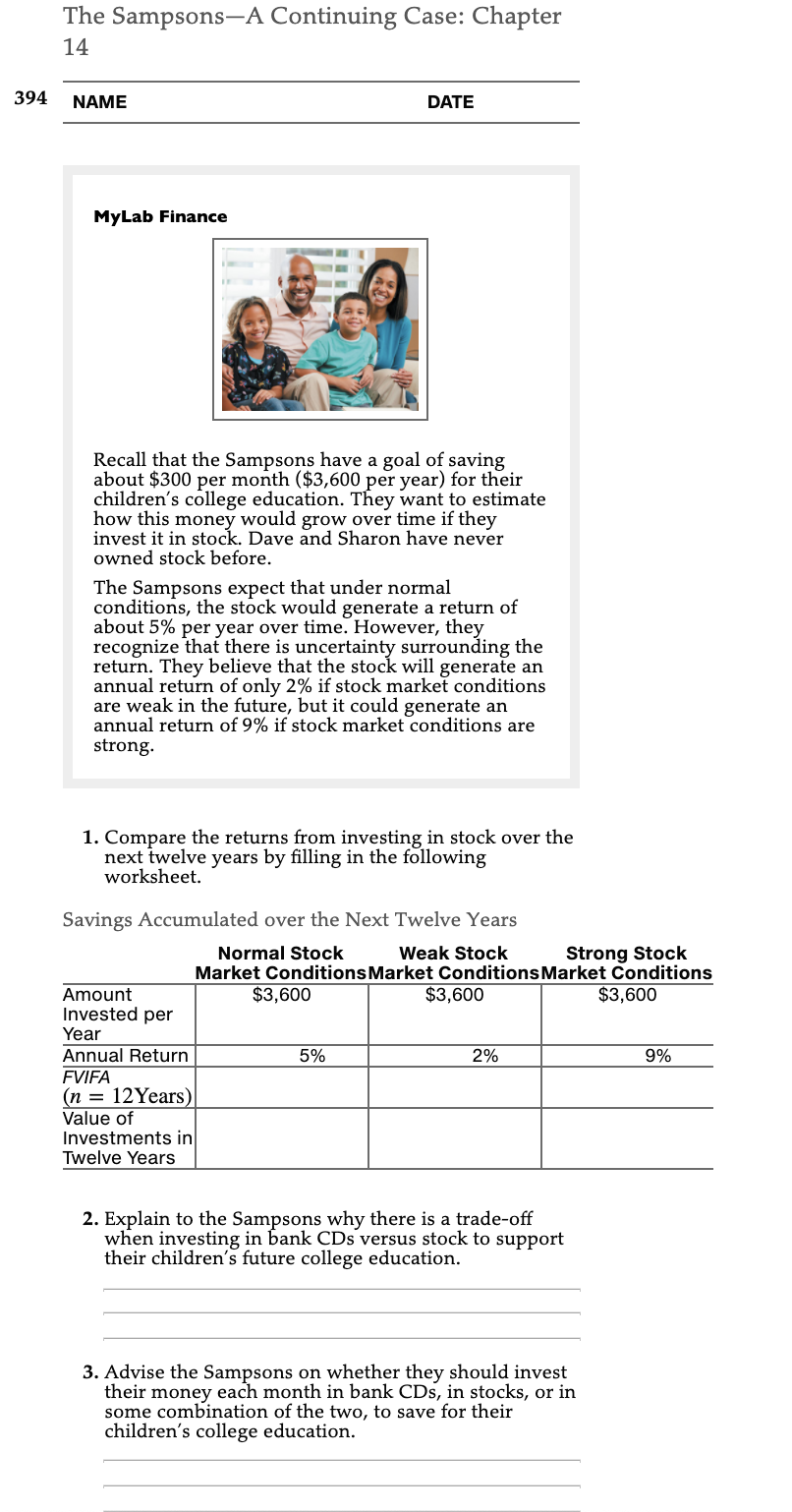 Saving And Investing Worksheet