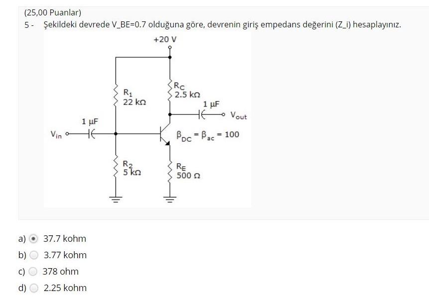 Solved Since V_BE = 0.7V in the circuit in the figure, | Chegg.com