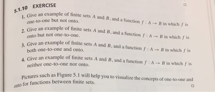 Solved 5.1.10 EXERCISE an example of finite sets A and B, | Chegg.com