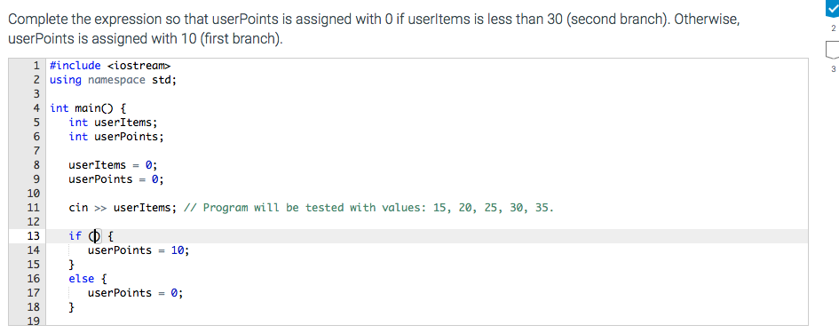 Solved Complete the expression so that userPoints is | Chegg.com