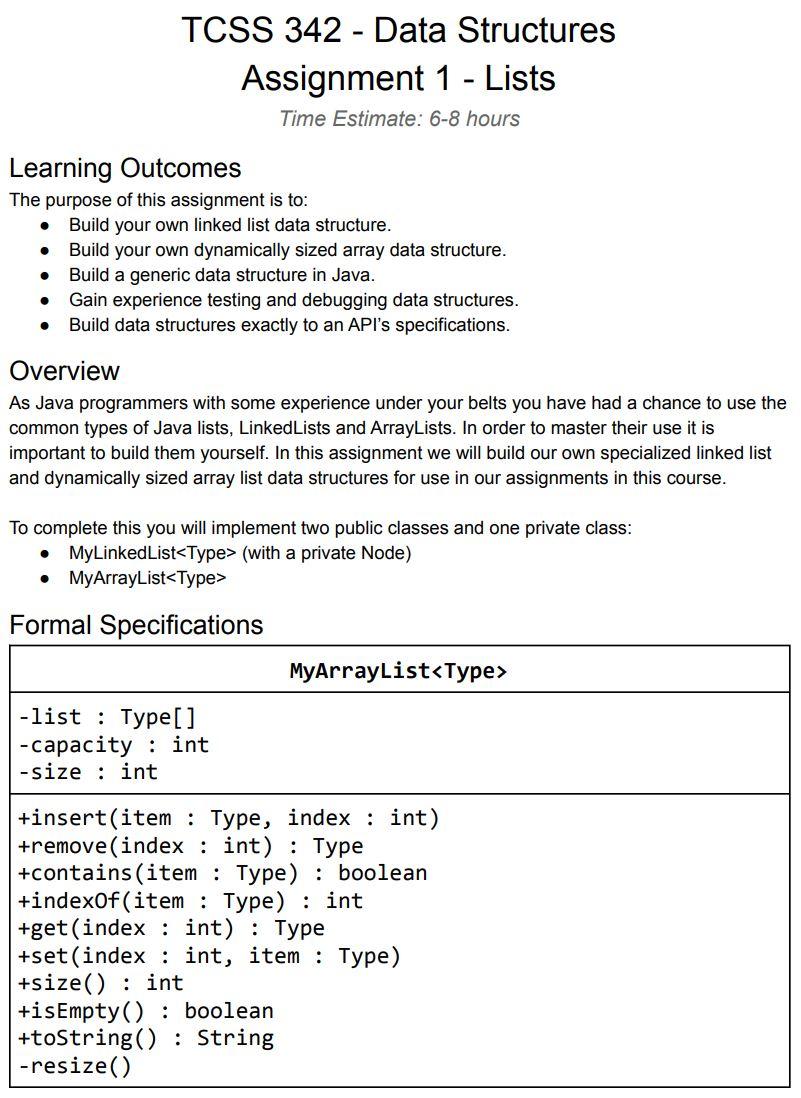 data structures assignment 1