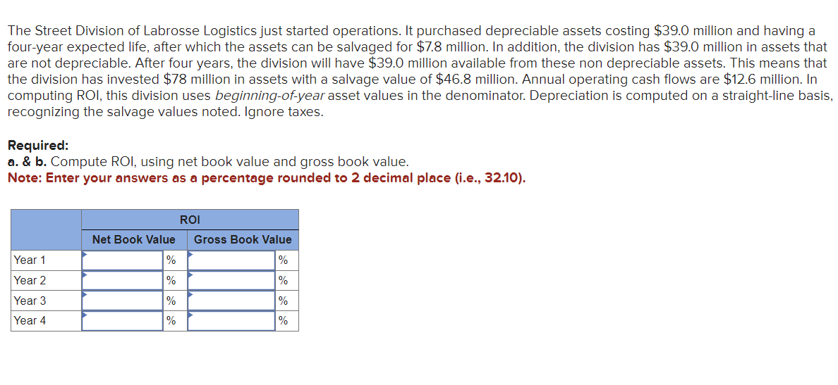 Solved The Street Division of Labrosse Logistics just | Chegg.com