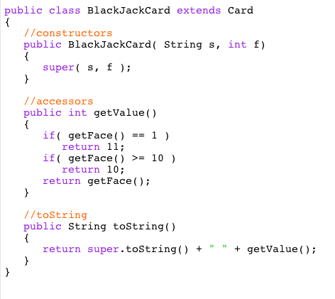 Solved public abstract class Card public static final String | Chegg.com
