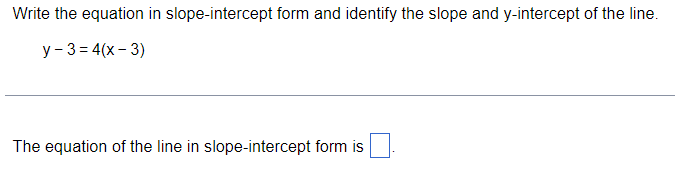 y 3 2x 4 slope intercept form