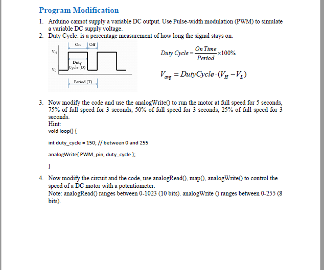 Solved Lab output This Lab will Turn a DC Motor On and Off, | Chegg.com