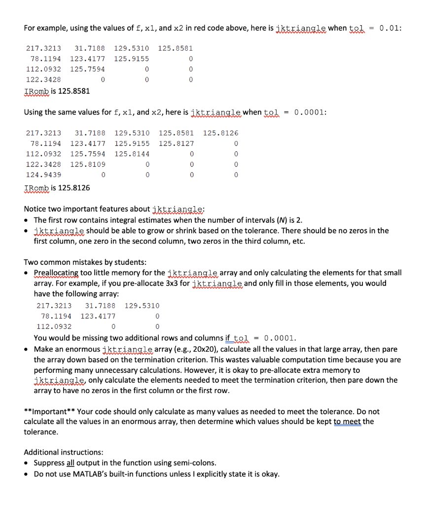 Solved I NEED HELP COMING UP WITH A MATLAB CODE TO DO THE | Chegg.com