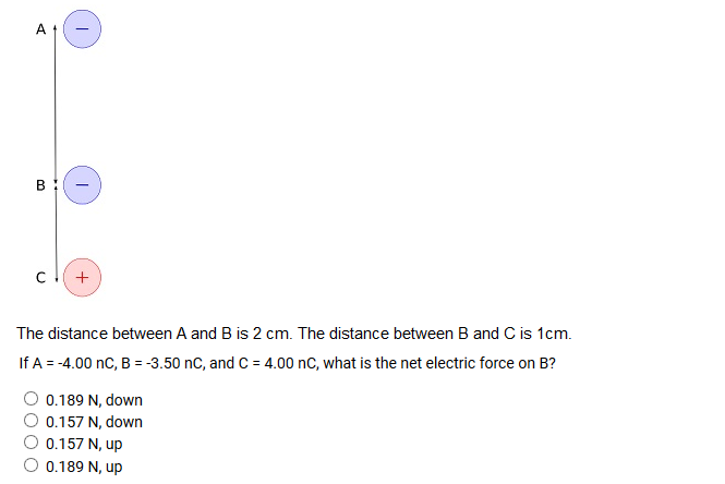 Solved B! C ! + The distance between A and B is 2 cm. The | Chegg.com