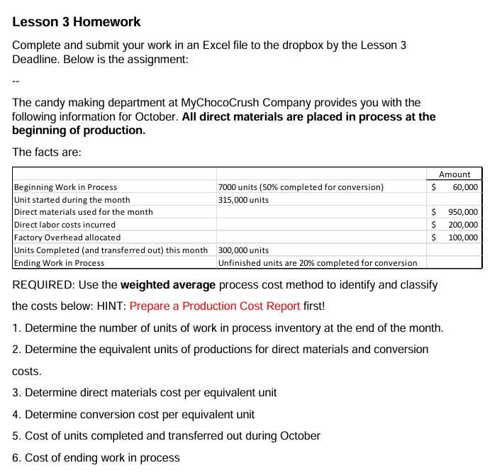Solved Lesson 3 ﻿HomeworkComplete and submit your work in an | Chegg.com