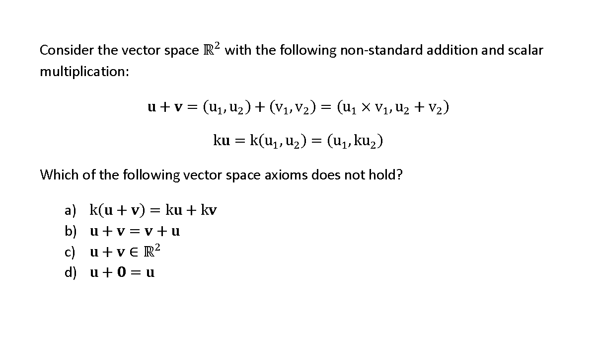Solved Consider the vector space R2 with the following | Chegg.com